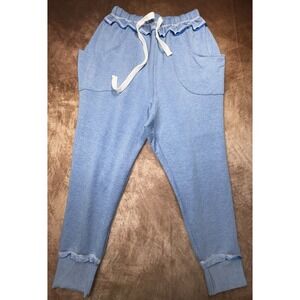 Sugar & Bruno Distressed harem sweatpants Blue Womens Unisex Large NWOT
